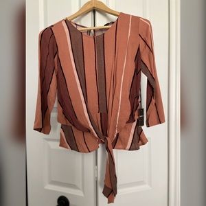 Multicolor rose woven top